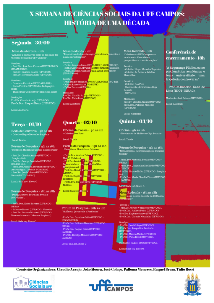 Programação X Semana de Ciências Sociais UFF Campos